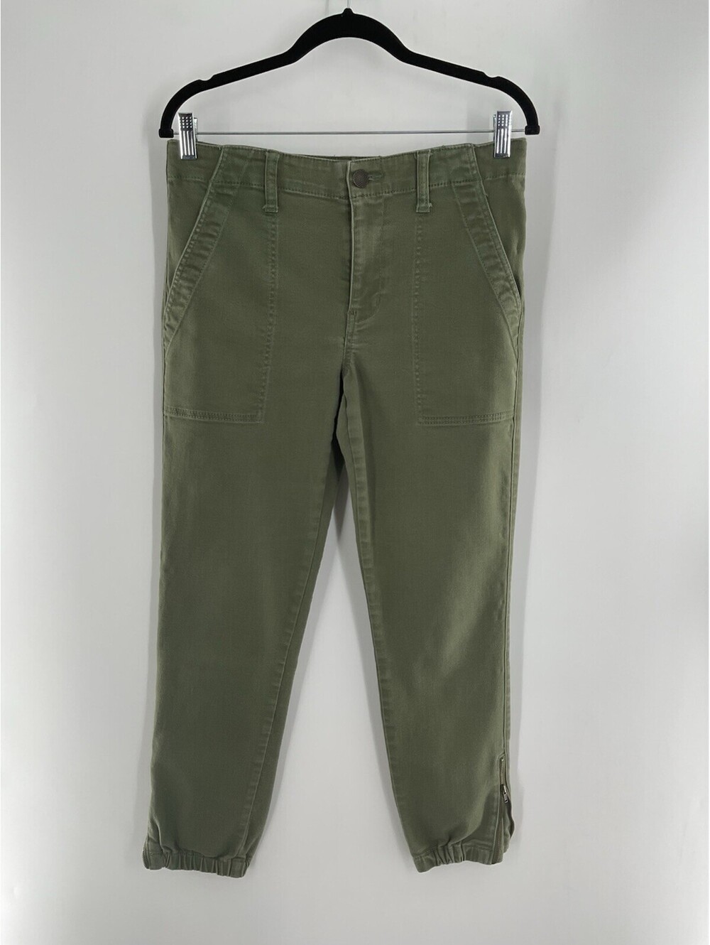 Cabi Women’s Size 4 Green Ankle Zip Pants Denim Stretch 058